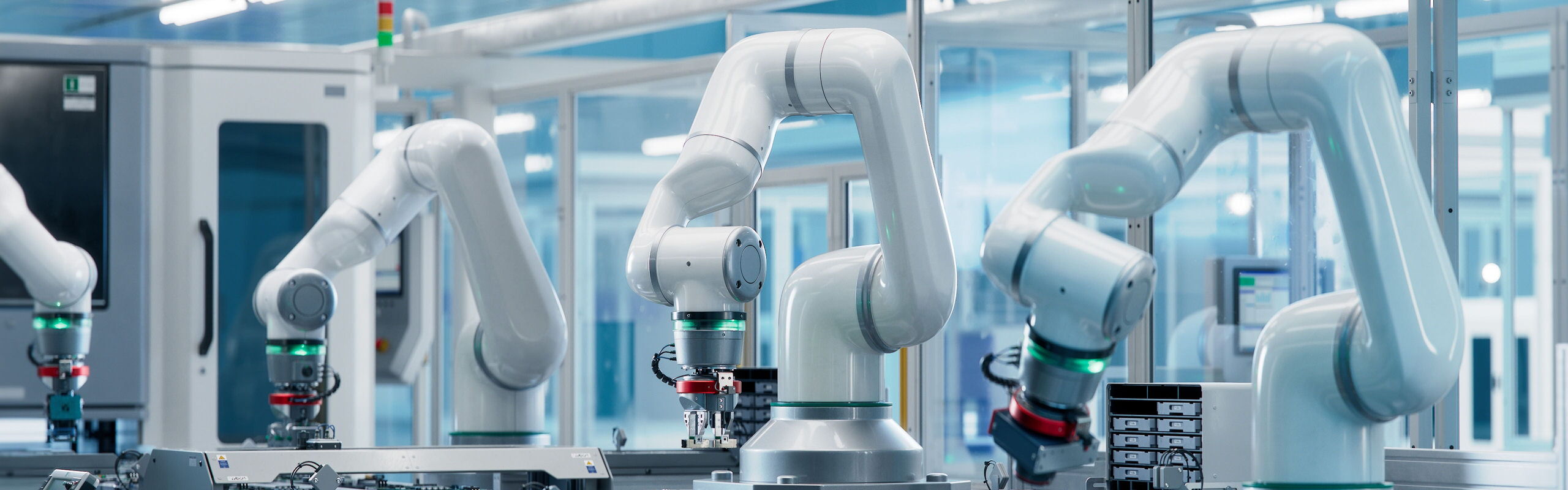 Moderne Automatisierungslösungen für die industrielle Produktion: Kombination aus Mechanik, Steuerungstechnik und Digitalisierung für effiziente Prozesse.